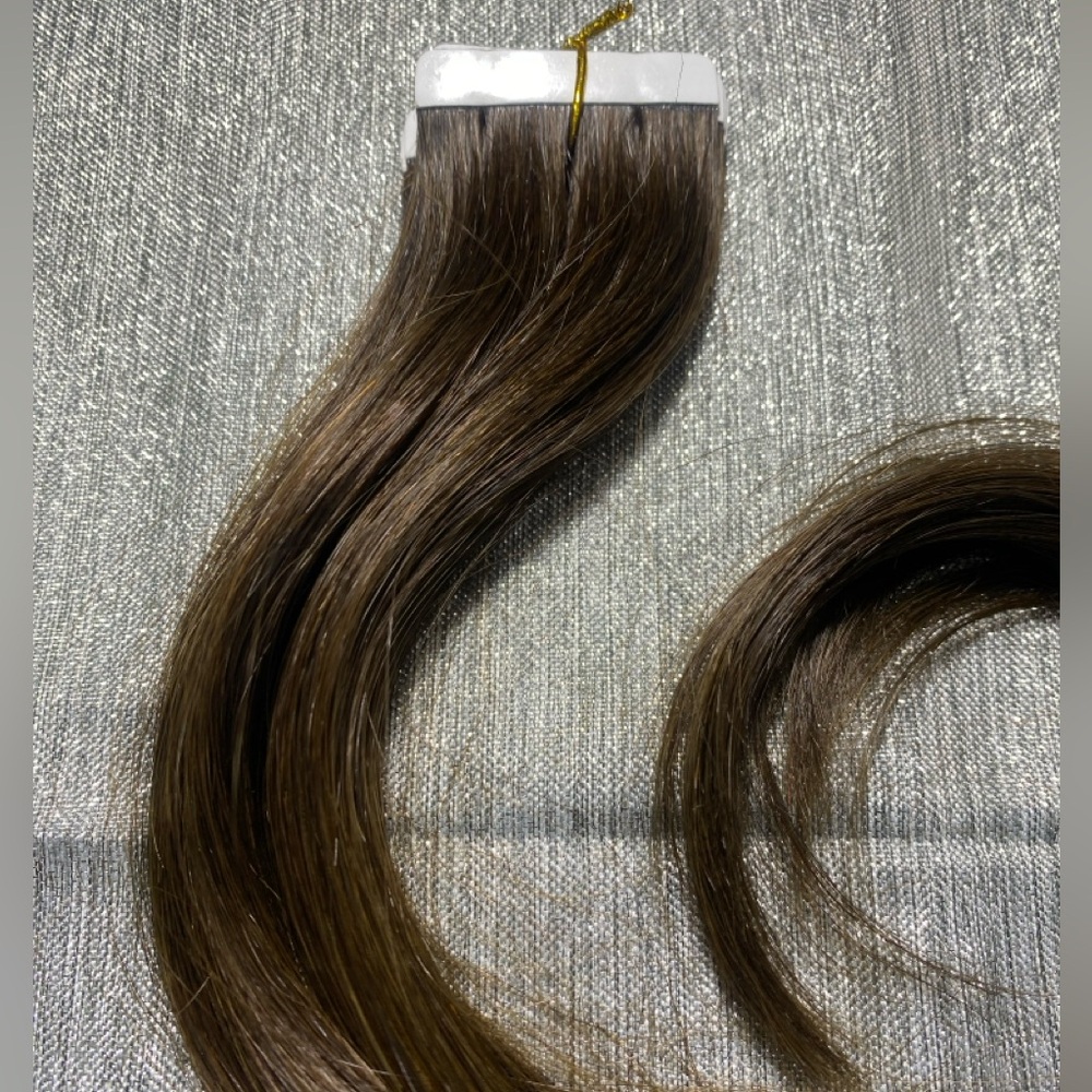 LaaVoo Tape in Hair Extensions Medium Brown #4 25G 10 Pcs 14 Inch